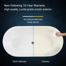 Load image into Gallery viewer, Shangri-La Elite 59" x 30" freestanding bathtub with brushed nickel drain