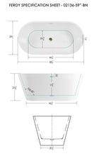 Load image into Gallery viewer, Shangri-La Elite 59" x 30" freestanding bathtub with brushed nickel drain