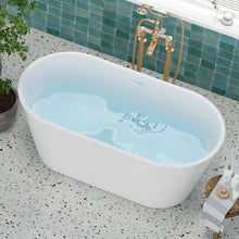Load image into Gallery viewer, Shangri-La Elite 59" x 30" freestanding bathtub with brushed nickel drain