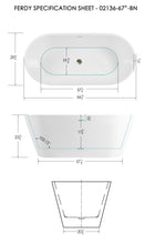 Load image into Gallery viewer, Shangri-La Elite 67" x 30" freestanding tub - brushed nickel drain