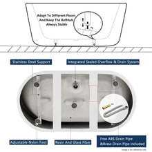 Load image into Gallery viewer, Shangri-La 47" x 26" freestanding bathtub oval bath - brushed nickel drain