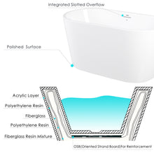 Load image into Gallery viewer, Shangri-La 47" x 26" freestanding bathtub oval bath - brushed nickel drain