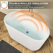 Load image into Gallery viewer, Shangri-La 47" x 26" freestanding bathtub oval bath - brushed nickel drain