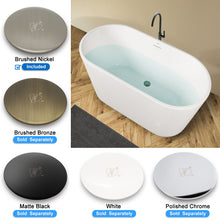 Load image into Gallery viewer, Shangri-La 47" x 26" freestanding bathtub oval bath - brushed nickel drain