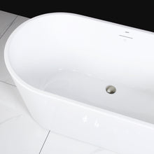 Load image into Gallery viewer, Shangri-La 47" x 26" freestanding bathtub oval bath - brushed nickel drain