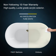 Load image into Gallery viewer, Shangri-La 47" x 26" freestanding bathtub oval bath - brushed nickel drain