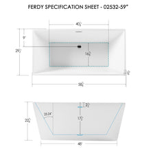Load image into Gallery viewer, Palawan 59" x 30" freestanding bathtub rectangle contemporary tub