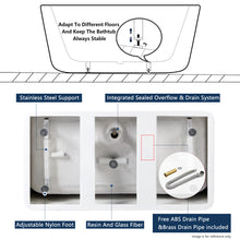 Load image into Gallery viewer, Palawan 59" x 30" freestanding bathtub rectangle contemporary tub - brushed nickel drain