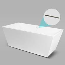 Load image into Gallery viewer, Palawan 59" x 30" freestanding bathtub rectangle contemporary tub - brushed nickel drain