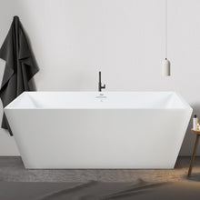 Load image into Gallery viewer, Palawan 59" x 30" freestanding bathtub rectangle contemporary tub - brushed nickel drain