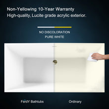 Load image into Gallery viewer, Palawan 59" x 30" freestanding bathtub rectangle contemporary tub - brushed nickel drain