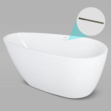 Load image into Gallery viewer, Tamago 55" x 30" freestanding bath with brushed nickel drain