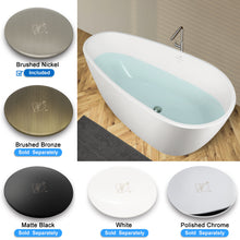 Load image into Gallery viewer, Tamago 55" x 30" freestanding bath with brushed nickel drain