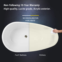Load image into Gallery viewer, Tamago 55" x 30" freestanding bath with brushed nickel drain