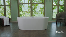Load and play video in Gallery viewer, Shangri-La 67" x 32" freestanding bath tuboval soaking bathtubs with Chrome Drain