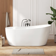Load image into Gallery viewer, Lana'i 67" freestanding oval bathtub with brushed nickel drain
