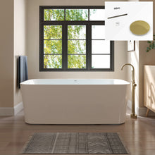 Load image into Gallery viewer, Maui 67&quot; x 31&quot; freestanding straight bath - polished gold drain
