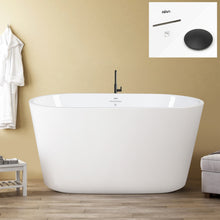 Load image into Gallery viewer, Shangri-La 47&quot; x 26&quot; freestanding oval bath -matte black drain
