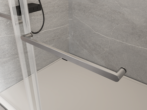 72" x 76" Double Sliding Frameless Soft-Close Shower Door Tampered Glass in Brushed Nickel