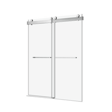 Load image into Gallery viewer, 72&quot; x 76&quot; Double Sliding Frameless Soft-Close Shower Door Tampered Glass in Brushed Nickel
