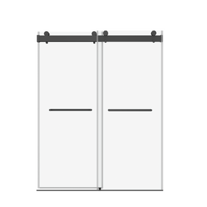 60"x 76"Double Sliding Frameless Soft-Close Shower Door Thick Tampered Glass