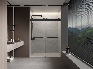 60"x 76"Double Sliding Frameless Soft-Close Shower Door Thick Tampered Glass