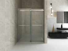 Load image into Gallery viewer, 56&quot; to 60&quot; x 76&quot; Sliding Frameless Soft-Close Shower Door in Chrome

