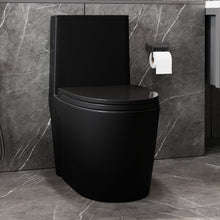 Load image into Gallery viewer, 15 5/8 Inch 1.1/1.6 GPF Dual Flush 1-Piece Elongated Toilet with Soft-Close Seat
