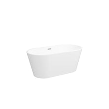 Load image into Gallery viewer, Shangri la 59&quot; Acrylic Freestanding Bathtub with Toe-tap Drain in Chrome and Classic Slotted Overflow
