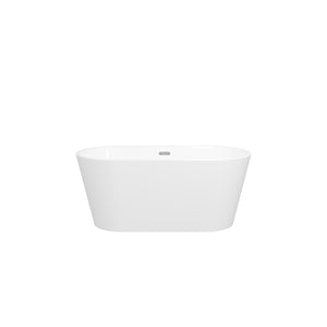 Shangri la 59" Acrylic Freestanding Bathtub with Toe-tap Drain in Chrome and Classic Slotted Overflow