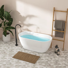 Load image into Gallery viewer, Bali 59&#39;&#39; Glossy Acrylic Freestanding Soaking Bathtub with Brushed Nickel Toe-tap Drain
