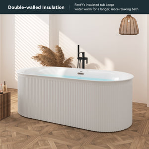 Nami 67" Acrylic Freestanding Bathtub Classic Slotted Overflow