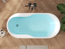 Load image into Gallery viewer, Lana'i 67" freestanding oval bathtub with brushed nickel drain
