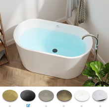 Load image into Gallery viewer, Shangri-La 47&quot; x 26&quot; freestanding oval bath -matte black drain
