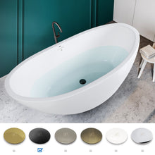 Load image into Gallery viewer, Naha 67" x 31" freestanding bathtub with matte black drain
