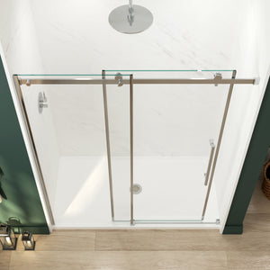 Ferdy 56"-60" x 75" Frameless Single Shower Door Tempered Glass