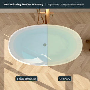 Tahiti 55" x 31" freestanding oval bath - polished gold drain