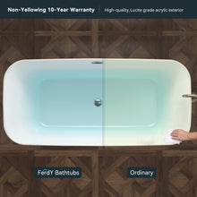Load image into Gallery viewer, Maui 67&quot; x 31&quot; freestanding bathtub straight bath with Chrome Drain
