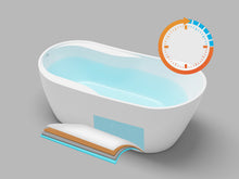 Load image into Gallery viewer, Lana'i 67" freestanding oval bathtub with brushed nickel drain
