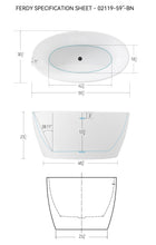 Load image into Gallery viewer, Tahiti 59&quot; x 31&quot; freestanding oval bath - Matte Black Drain &amp; Matte Black Overflow
