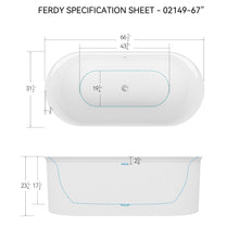 Load image into Gallery viewer, Nami 67&quot; Acrylic Freestanding Bathtub Classic Slotted Overflow
