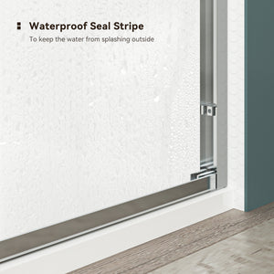 56"-60" x 75" Semi-Frameless Shower Door, Double Sliding Shower Door