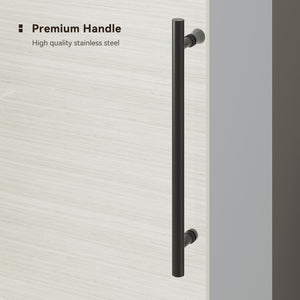 FerdY 56"-60" W x 75" H Frameless Single Sliding Shower Door Matte Black Finish