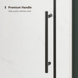 FerdY 56"-60" W x 75" H Frameless Single Shower Door Matte Black Finish
