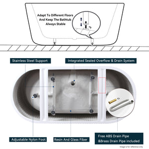 Nami 67" Acrylic Freestanding Bathtub Classic Slotted Overflow