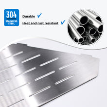 Load image into Gallery viewer, FerdY 2-Pack 10" Brushed Nickel Recessed Corner Shower Shelf, for Tiled Bathroom Walls, 304 Stainless Steel Floating Shelf, Shower Caddy Storage Shelves, No Drilling Required, Striped Diamond
