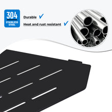 Load image into Gallery viewer, FerdY 2-Pack 10" Matte Black Recessed Corner Shower Shelf, for Tiled Bathroom Walls, 304 Stainless Steel Floating Shelf, Shower Caddy Storage Shelves, No Drilling Required, Striped Diamond
