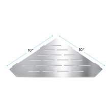 Load image into Gallery viewer, FerdY 2-Pack 10" Brushed Nickel Recessed Corner Shower Shelf, for Tiled Bathroom Walls, 304 Stainless Steel Floating Shelf, Shower Caddy Storage Shelves, No Drilling Required, Striped Diamond
