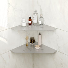 Load image into Gallery viewer, FerdY 2-Pack 10" Brushed Nickel Recessed Corner Shower Shelf, for Tiled Bathroom Walls, Floating Shower Shelf, 304 Stainless Steel Shower Caddy Storage Shelves, No Drilling Required, Irregular Diamond
