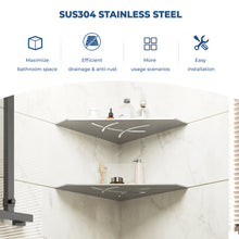 Load image into Gallery viewer, FerdY 2-Pack 10" Brushed Nickel Recessed Corner Shower Shelf, for Tiled Bathroom Walls, Floating Shower Shelf, 304 Stainless Steel Shower Caddy Storage Shelves, No Drilling Required, Irregular Diamond
